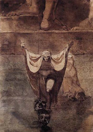 Johann Heinrich Fuseli Dante and Virgil on the Ice of Kocythos Norge oil painting art